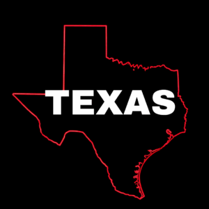 Outline of the State of Texas, with the name Texas in the middle