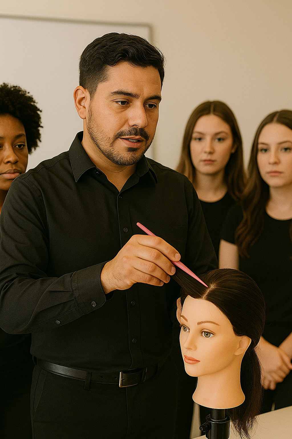 Educator teaching a class of adult learners